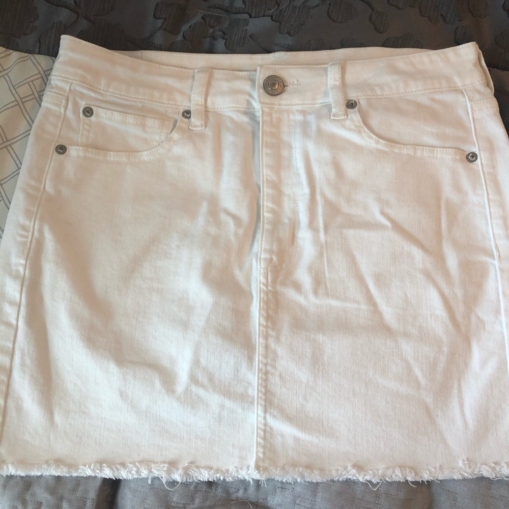 American Eagle white denim mini